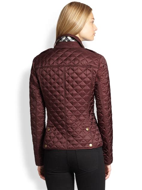 burberry quilted jacket purple|burberry brit quilted jacket women.